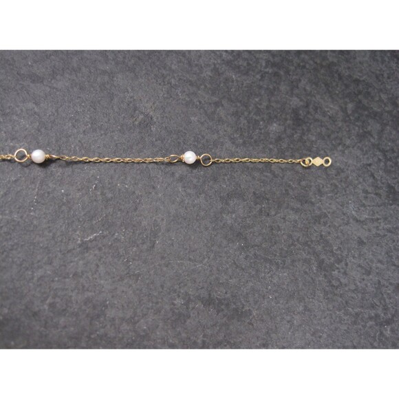 Dainty Vintage 14k Pearl Bracelet 5.5 Inches - Picture 8 of 10